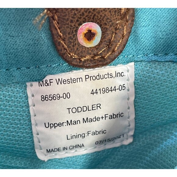 Twister Girls Toddler Size 5 Western Cowgirl Boots With Striped Pattern Flower - Picture 9 of 10